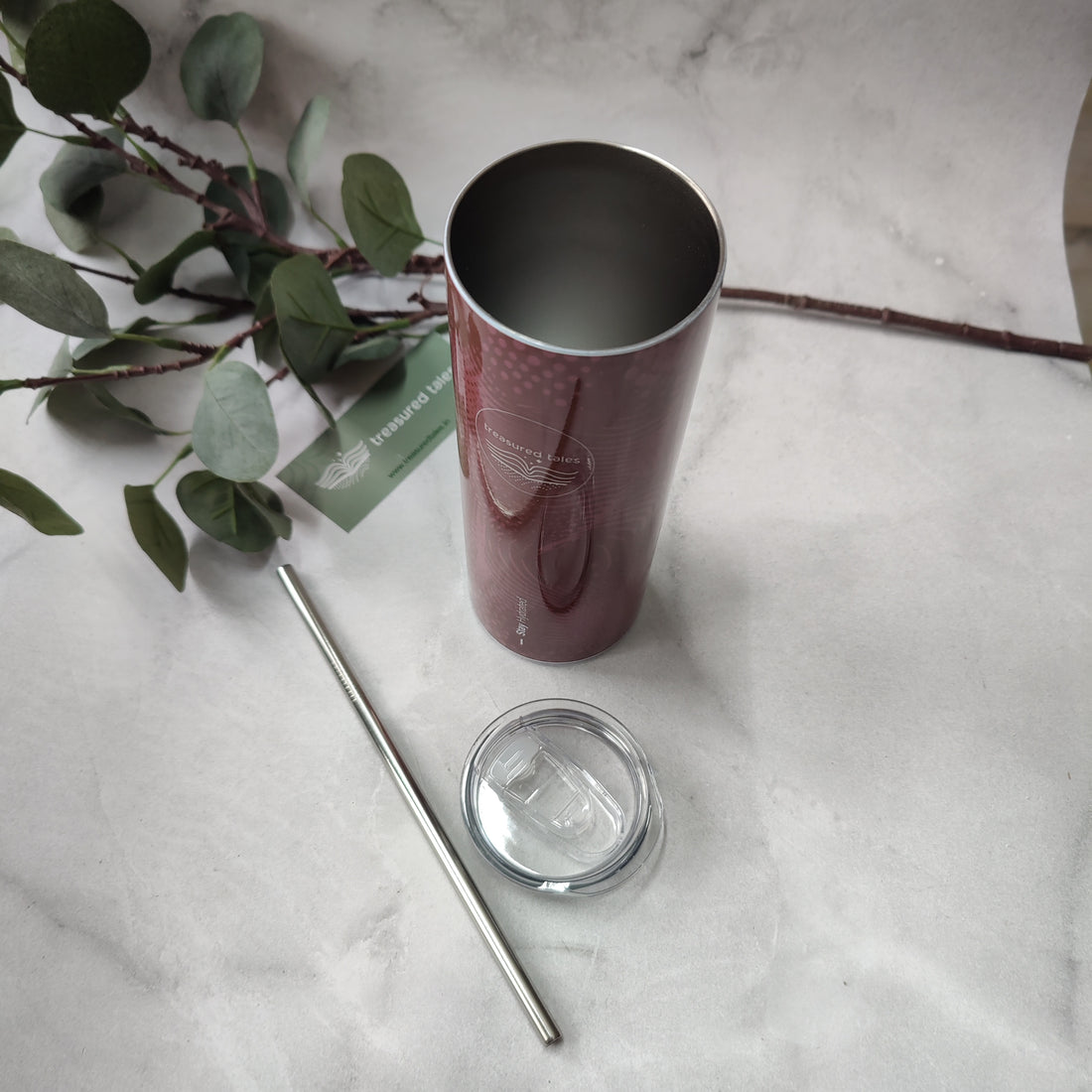Maroon Abstract Pattern Tumbler - 600ml