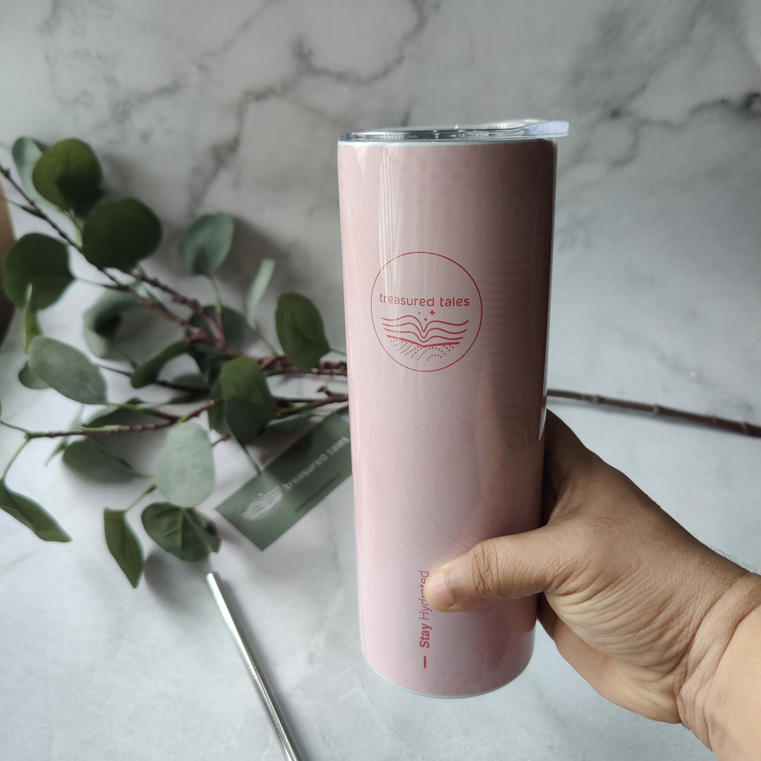 Pink Abstract Pattern Tumbler - 600ml