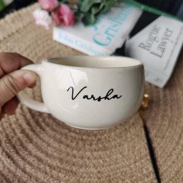 Personalised Off-White Cappuccino Cup