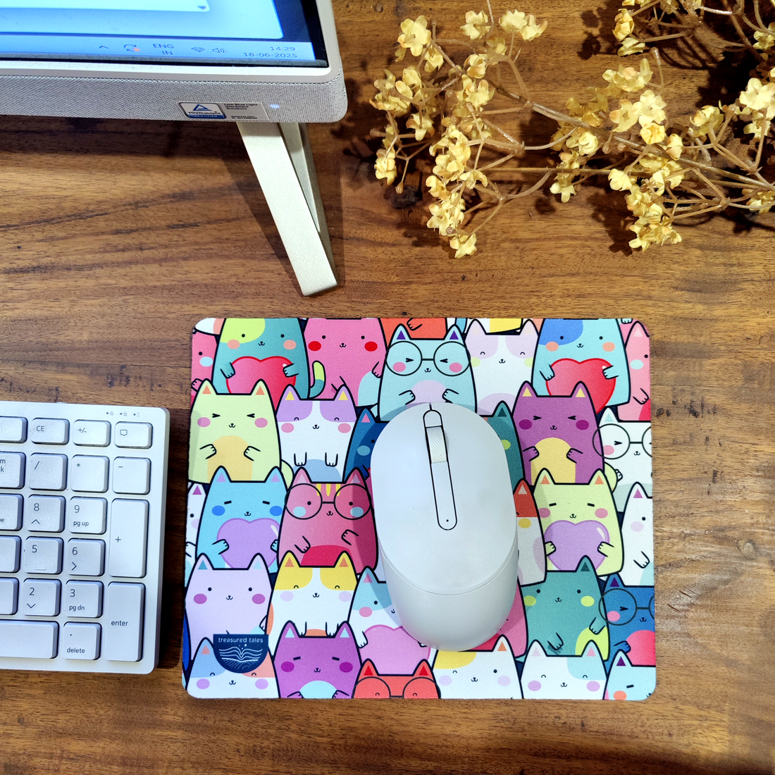 Colourful Cute Cat Mouse Pad Non-Slip Gaming Mouse Mat