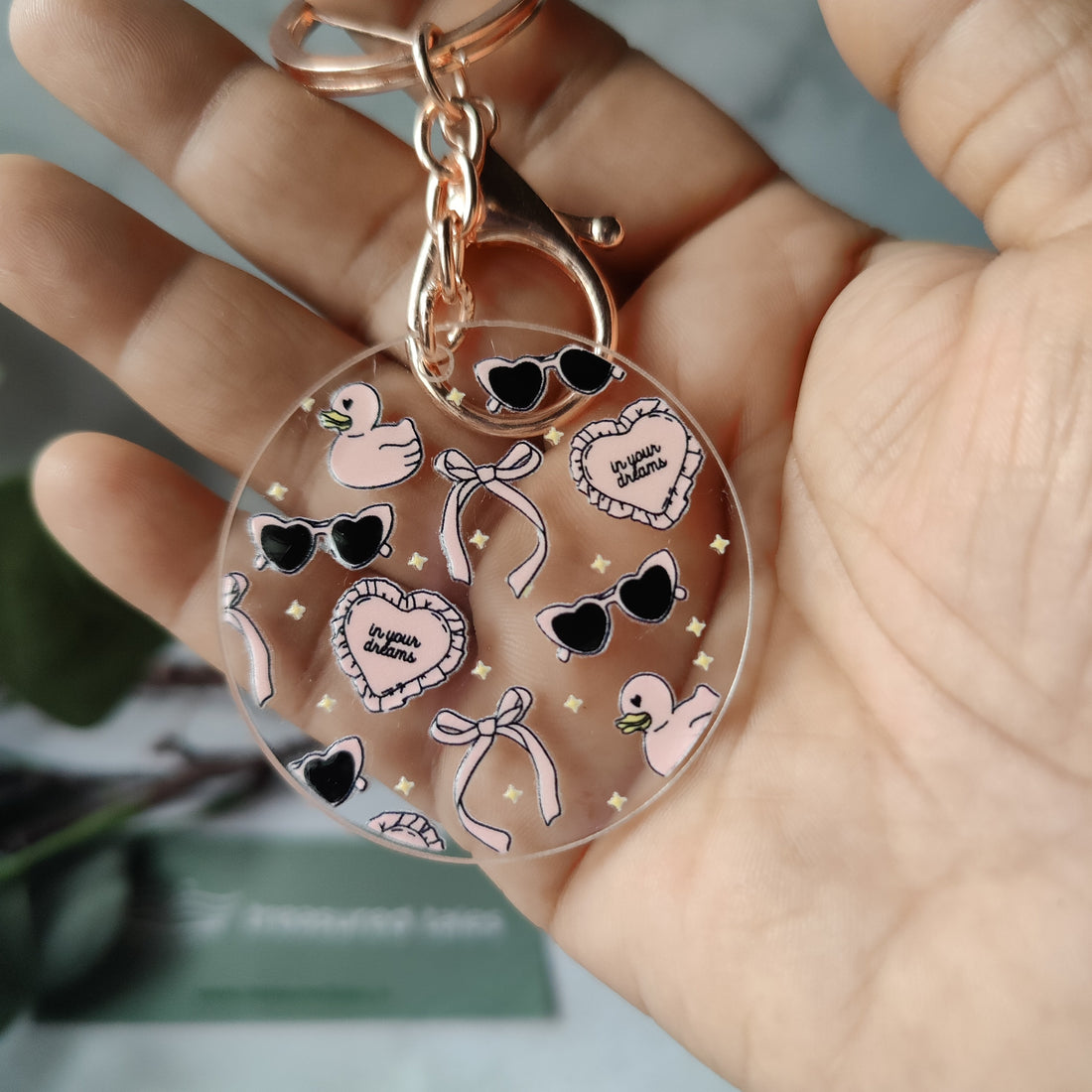 Pink Girly Acrylic Keychain