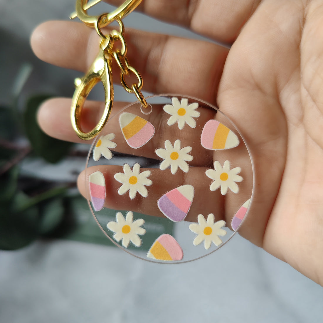 Daisy with Corn Acrylic Keychain