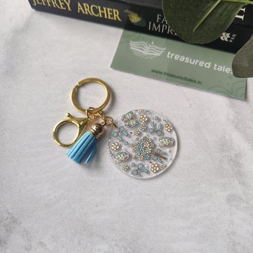 Blue Wild Flowers Acrylic Keychain