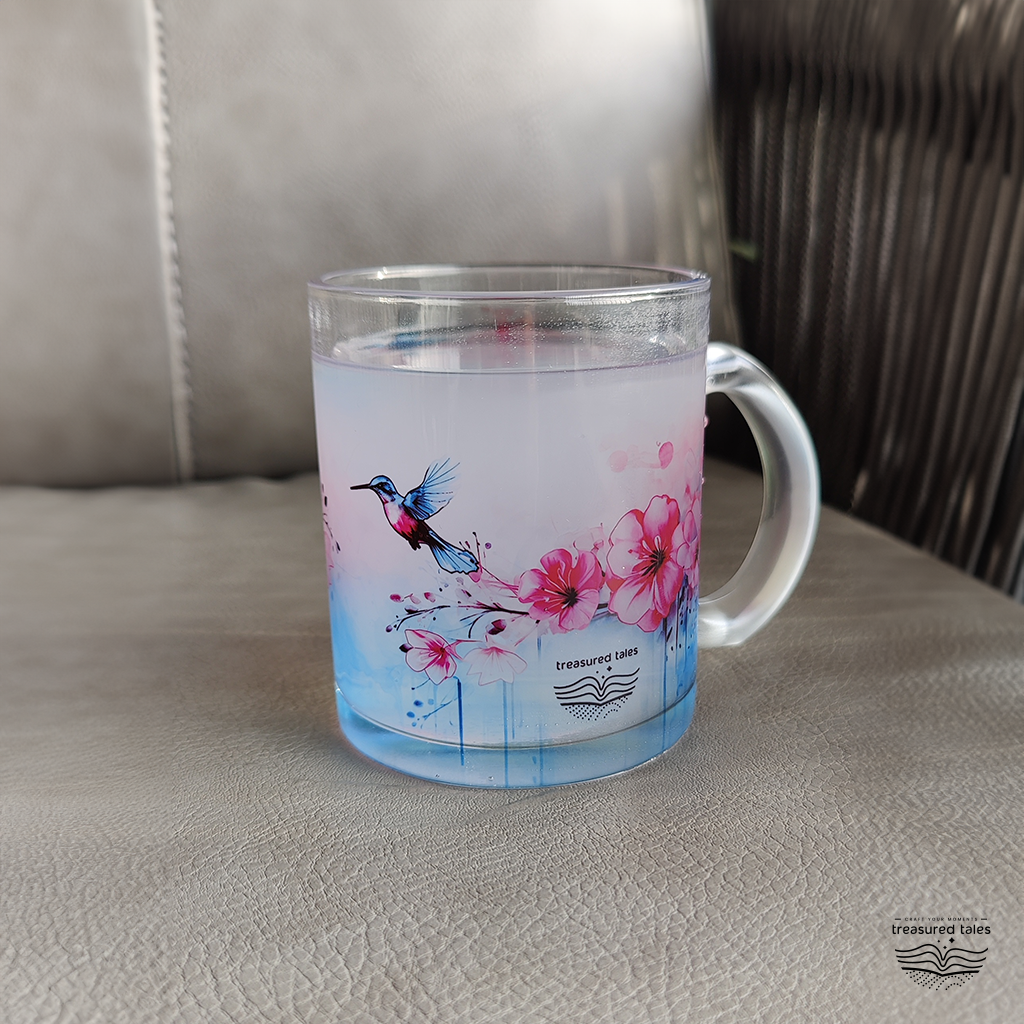Hummingbird Clear Glass Mug