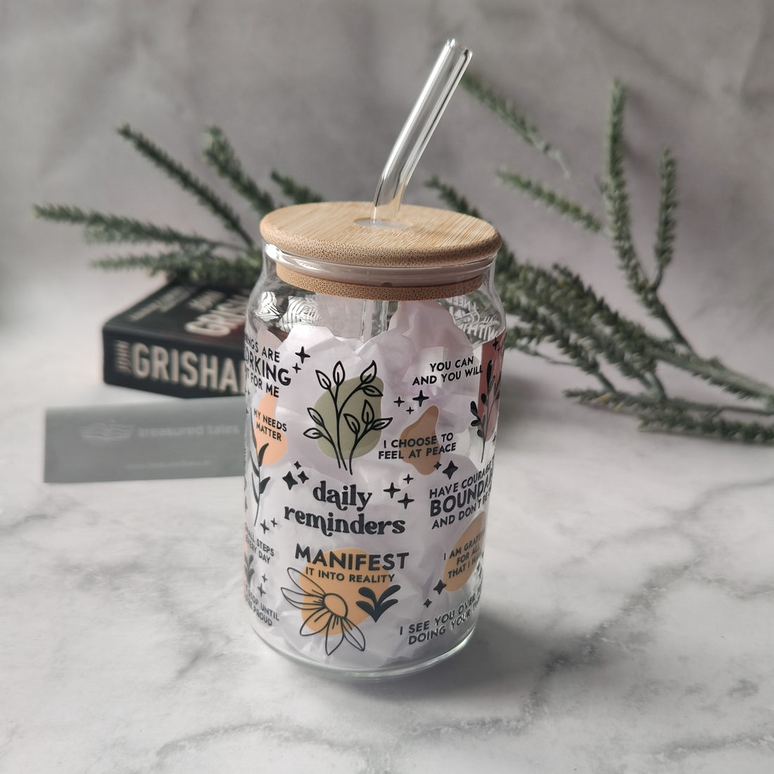 Daily Reminders Glass Tumbler - Clear 540 ml