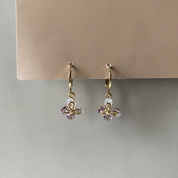 Lila Butterfly Hoop Earrings - Gold