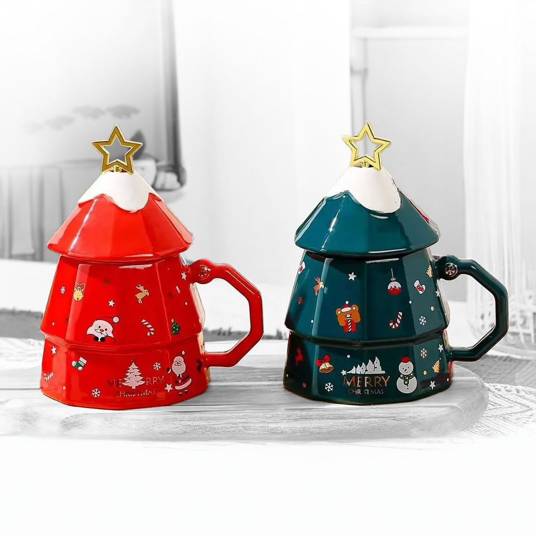 Christmas Tree Shaped Ceramic Mug – 300ml