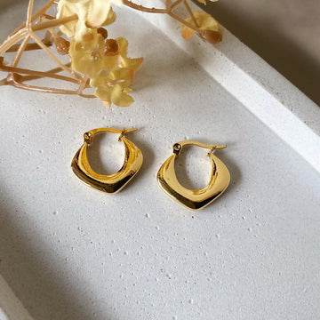 Modern Edge Hoop Earrings