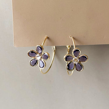 Dainty Blossom Hoops - Gold (Anti-Tarnish)