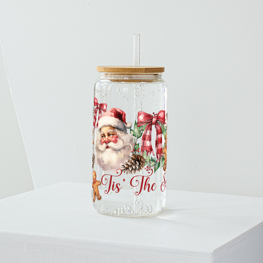 Tis The Season Christmas Glass Tumbler - Clear 540 ml