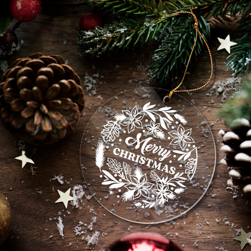 Merry Christmas Acrylic Christmas Tree Ornament