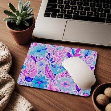 Bright Neon Floral Mouse Pad Non-Slip Gaming Mouse Mat