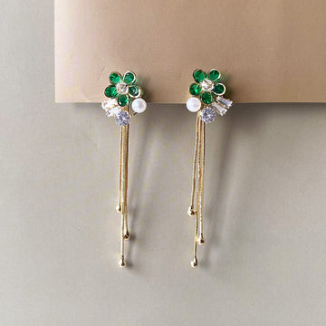 Crystal Bouquet Cascade Earrings - Gold (Anti-Tarnish)