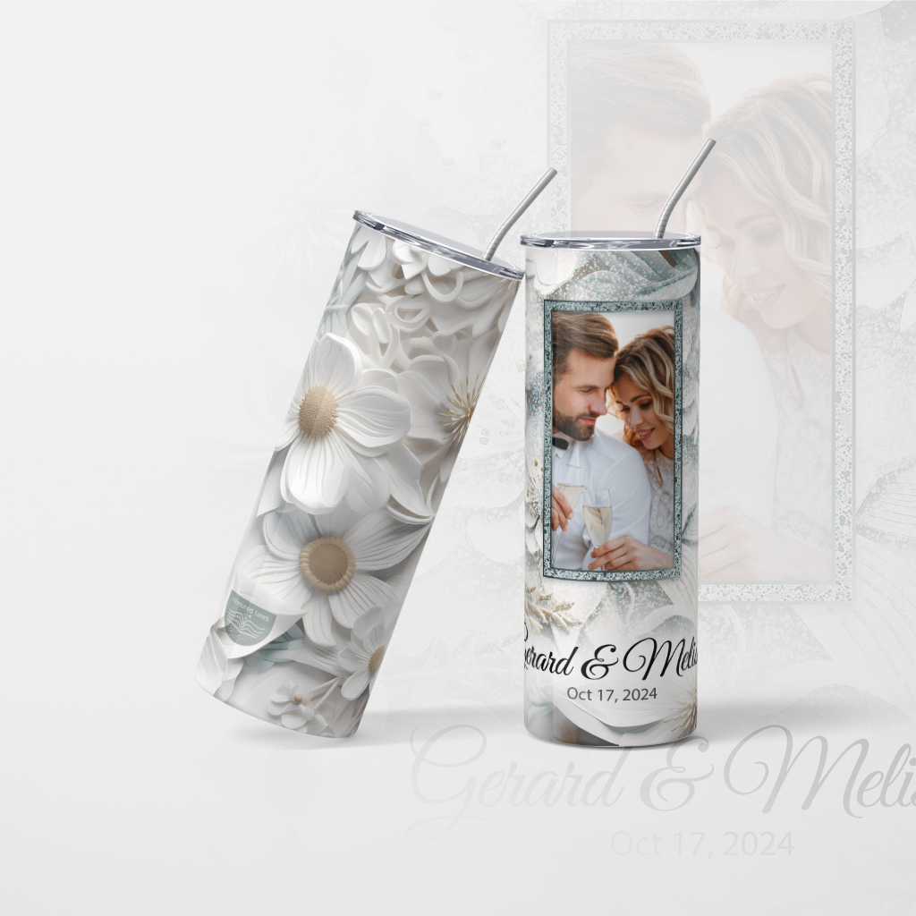 Personalised wedding tumbler with 1 photo - 600 ml
