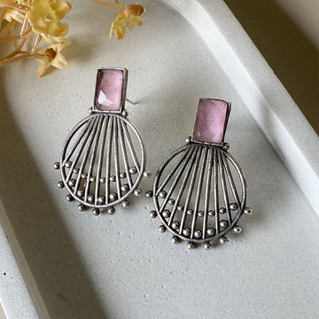 Blush Crown Arc Earrings