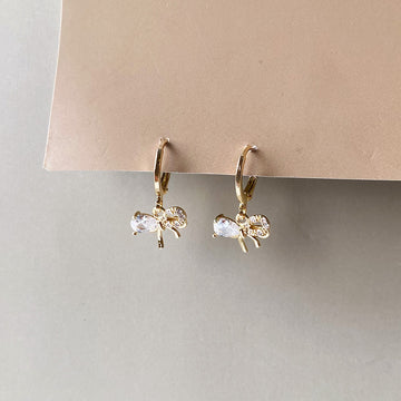 Crystal Knot Earrings - Gold (Anti-Tarnish)