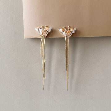 Butterfly Cascade Chain Earrings - Gold (Anti-Tarnish)