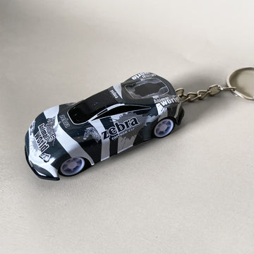 Zebra Mini Pullback Car Keychain