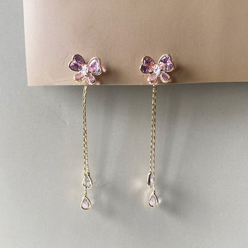 Butterfly Rain Drop Earrings - Gold (Anti-Tarnish)