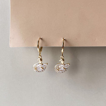 Swan Grace Earrings - Gold (Anti-Tarnish)