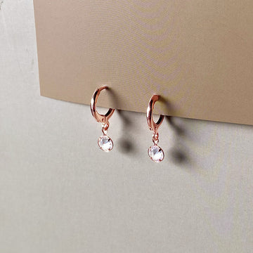Mini Crystal Dangles - Rose Gold