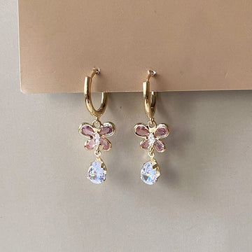 Crystal Flutter Earrings - Gold (Anti-Tarnish)