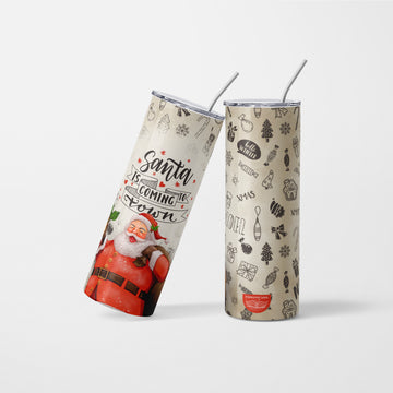 Santa is Coming to Town Christmas Tumbler - 600ml