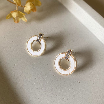 Ivory Orbit Stud Earrings
