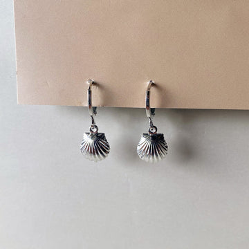 Mini Shell Drop Earrings - Silver