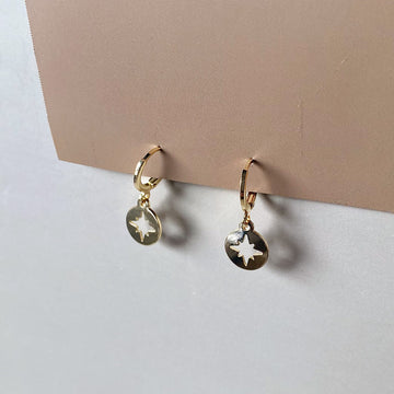 Mini Star Disc Drop Earrings