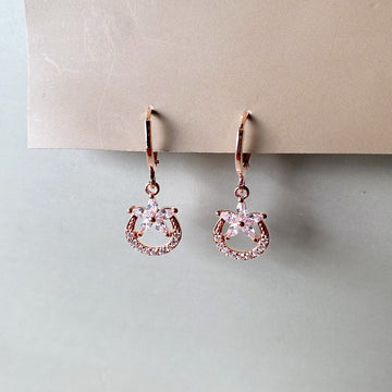 Floral Halo Spark Earrings - Rosegold