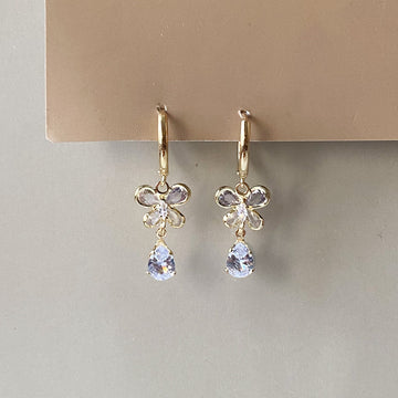 Crystal Flutter Earrings - Gold (Anti-Tarnish)