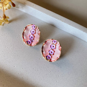 Blush Bloom Disc Earrings