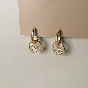 Sparkle Heart Hoops Earrings