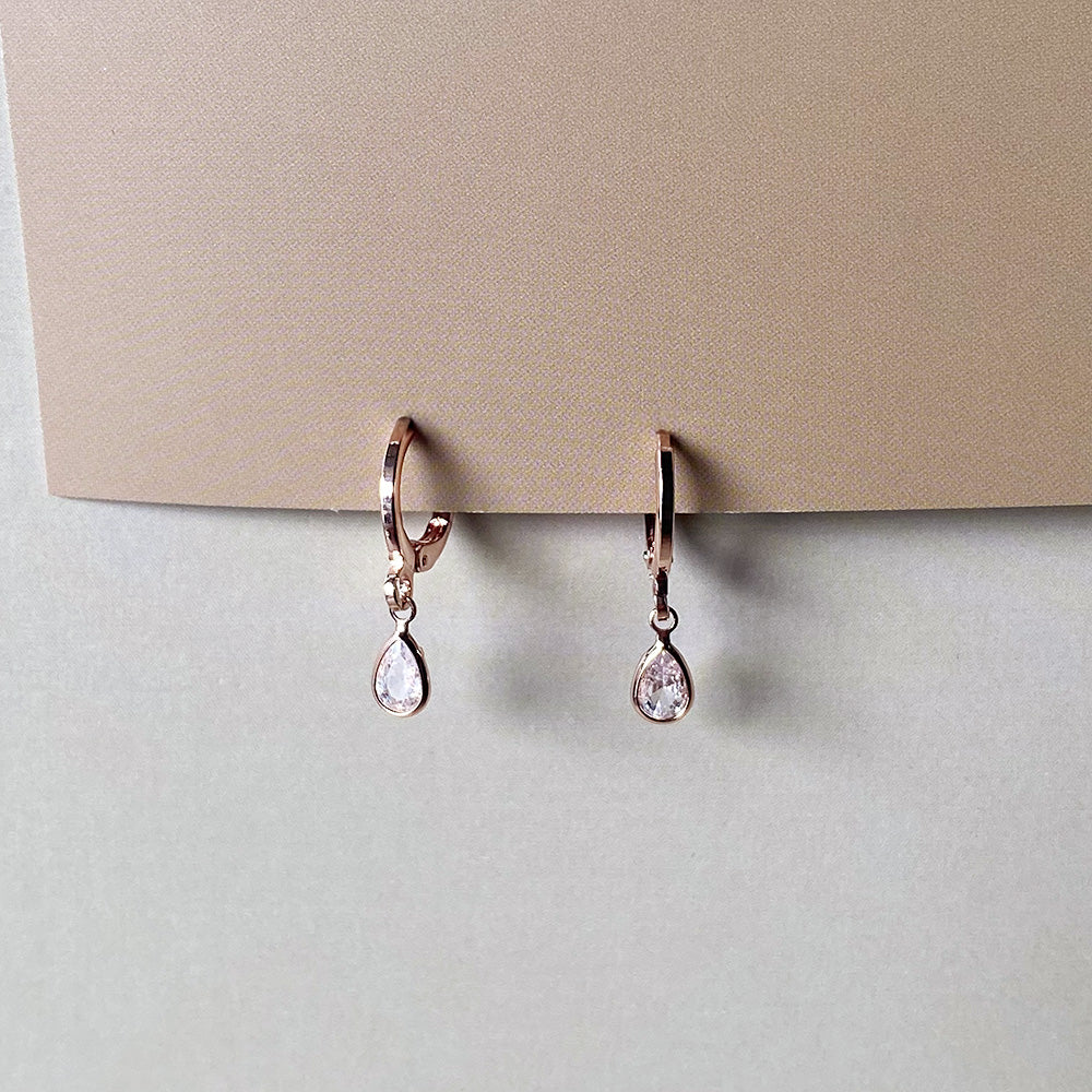 Mini Crystal Drip Hoops