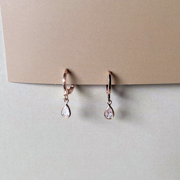 Mini Crystal Drip Hoops