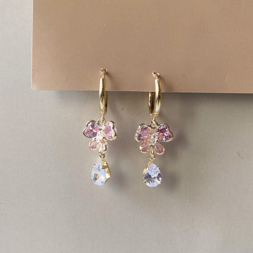 Butterfly Jewel Drop Earrings - Gold (Anti-Tarnish)