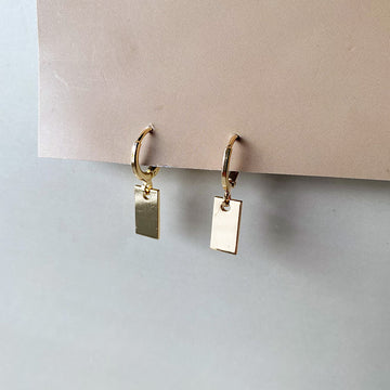 Minimalist Rectangle Drop Earrings