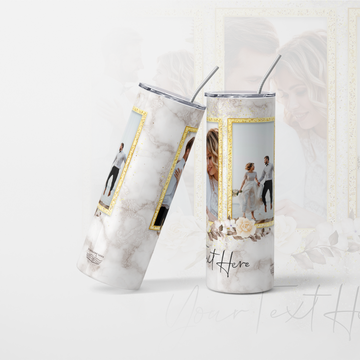 Personalised wedding tumbler with 3 photo - 600 ml