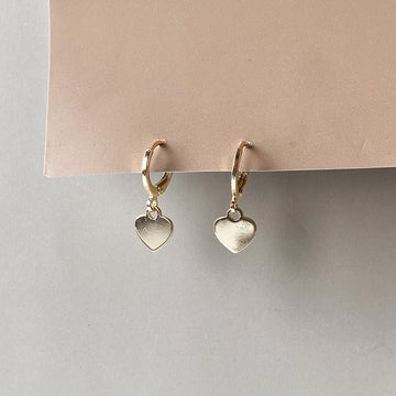 Mini Heart Drop Earrings - Gold (Anti-Tarnish)