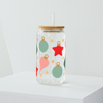 Christmas Bauble Glass Tumbler - Clear 540 ml