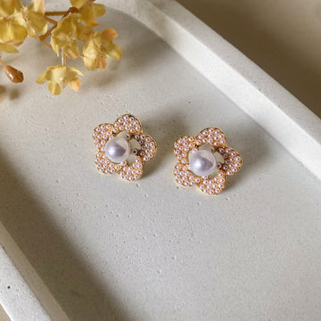 Pearl Bloom Stud Earrings