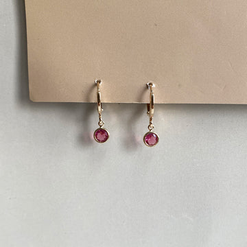 Ruby Dew Earrings - Gold
