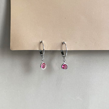 Ruby Dew Earrings - Silver