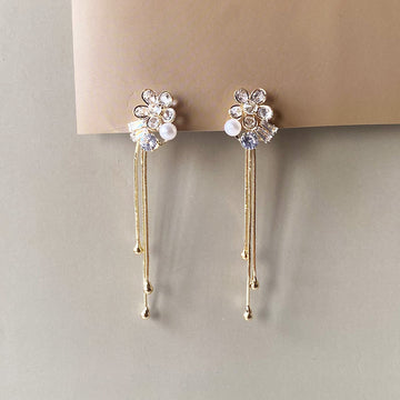 Crystal Bouquet Cascade Earrings - Gold (Anti-Tarnish)
