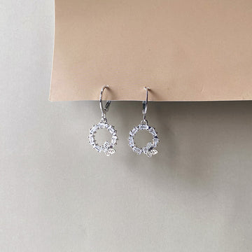 Butterfly Halo Drop Earrings - Silver (Anti-Tarnish)