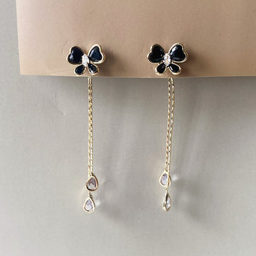 Butterfly Rain Drop Earrings - Gold (Anti-Tarnish)