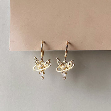Angel Halo Drop Earrings - Gold (Anti-Tarnish)