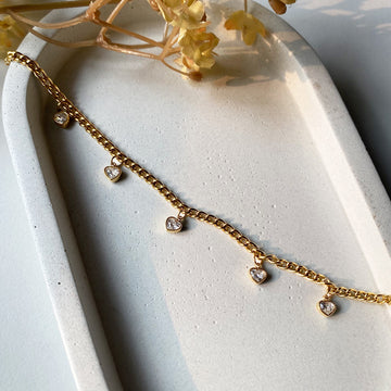 Sparkle Heart Chain Bracelet