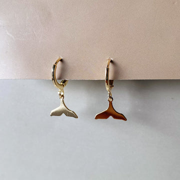 Mini Flat Mermaid Tail Earrings